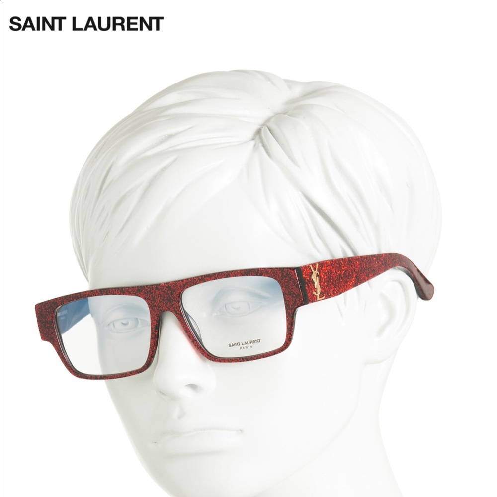 SAINT LAURENT Glitter Square Optical RX Glasses